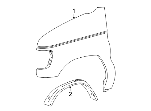 1993 Ford E-350 Econoline Club Wagon Fender & Components Diagram