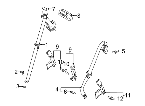 2021 Lincoln Aviator COVER - SEAT BELT OPENING Diagram for LB5Z-78666C04-AB