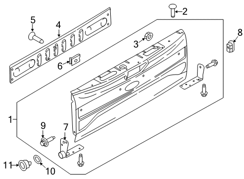 2017 Ford F-350 Super Duty Tail Gate, Body Diagram 2 - Thumbnail