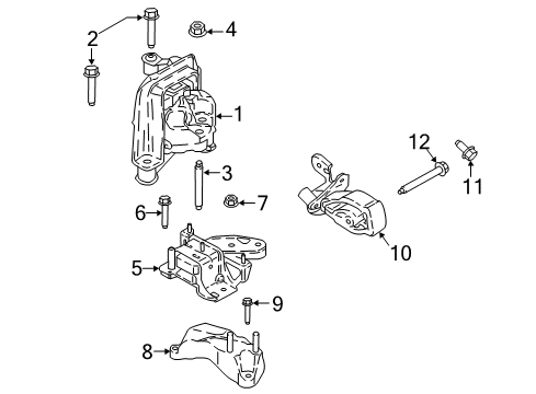 2018 Ford EcoSport Engine & Trans Mounting Diagram 1 - Thumbnail