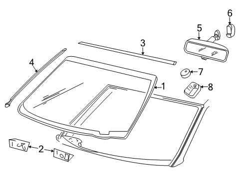 2017 Ford Expedition Windshield Glass Diagram