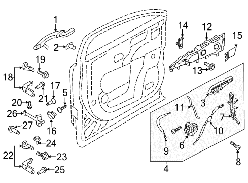 2018 Lincoln MKX Regulator Assembly Diagram for FA1Z-5823200-D