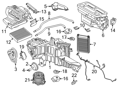 2019 Ford Expedition A/C Evaporator & Heater Components Diagram 1 - Thumbnail