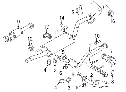 2012 Ford F-150 Exhaust Components, Exhaust Manifold Diagram