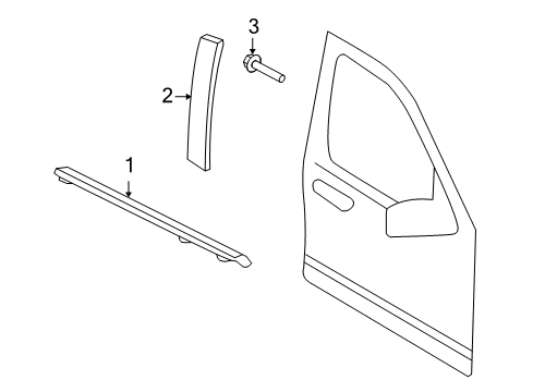 2007 Ford Explorer Sport Trac Exterior Trim - Front Door Diagram