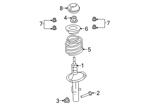 2016 Ford Special Service Police Sedan Struts & Components - Front Diagram