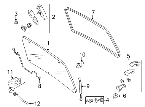 2004 Ford Escape Lift Assembly - Gas Diagram for YL8Z-7842104-AA