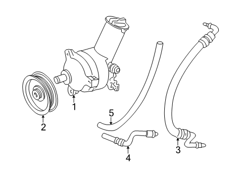 1999 Ford Ranger P/S Pump & Hoses, Steering Gear & Linkage Diagram