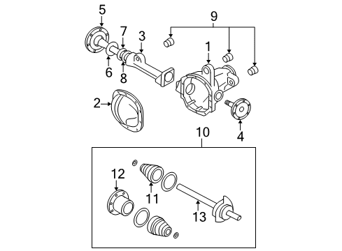 2003 Ford Expedition Carrier & Front Axles Diagram