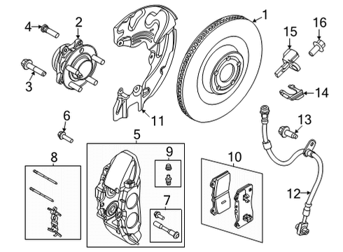 2021 Ford Mustang Mach-E Front Brakes Diagram