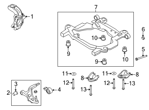 2009 Mercury Sable Front Suspension Components, Lower Control Arm, Stabilizer Bar Diagram