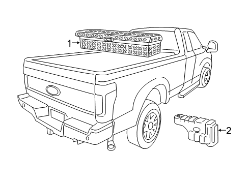 2022 Ford F-250 Super Duty Storage Compartment Diagram