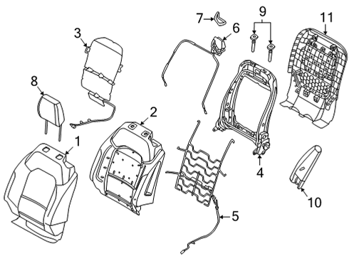 2021 Ford Bronco HEADREST - COVER AND PAD Diagram for M2DZ-78611A08-CT