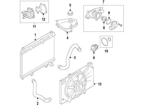 2015 Ford Fiesta Cooling System, Radiator, Water Pump, Cooling Fan Diagram