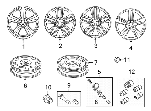 2015 Ford Edge Wheel Assembly Diagram for FT4Z-1007-A