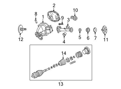 2001 Ford F-150 Carrier & Front Axles Diagram