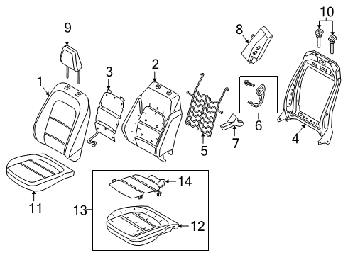 2021 Ford Escape LEVER - SEAT ADJUSTER Diagram for LJ6Z-5862648-A