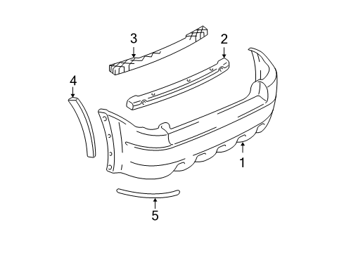 2003 Ford Escape Isolator Assembly - Bumper Bar Diagram for YL8Z-17C829-BA