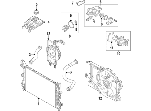 2015 Ford Focus Cooling System, Radiator, Water Pump, Cooling Fan Diagram 7 - Thumbnail