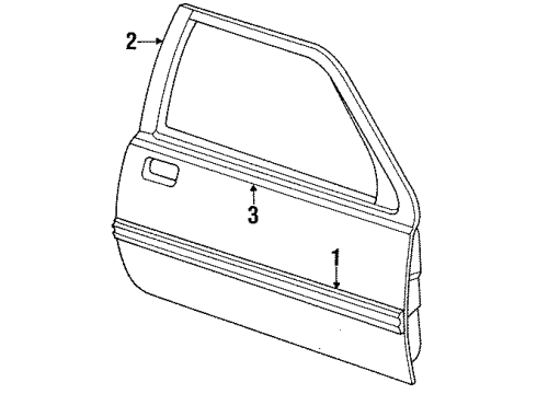 1988 Mercury Cougar Door & Components, Body Diagram