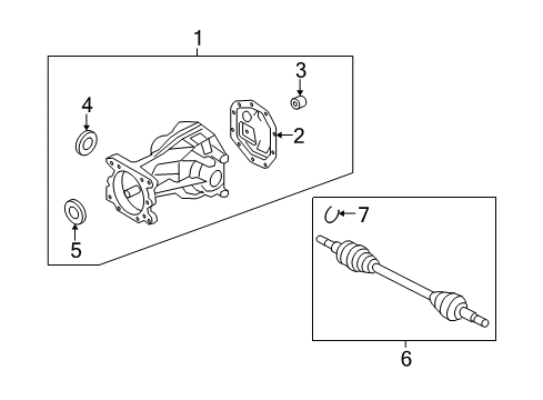 2010 Mercury Mariner Axle & Differential - Rear Diagram