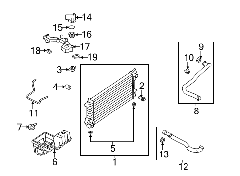 2011 Ford Expedition Radiator & Components Diagram