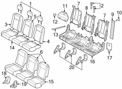 2020 Ford Transit-350 HD COVER ASY - REAR SEAT BACK Diagram for LK4Z-6366601-HC