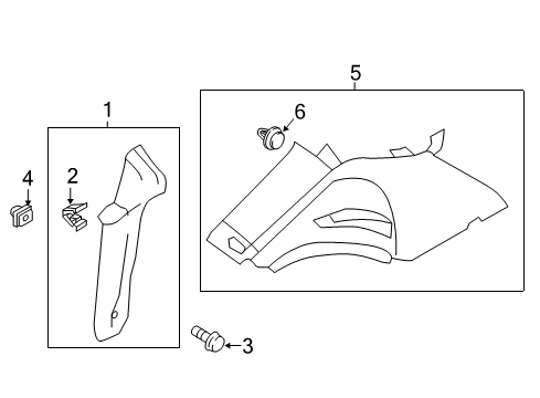 2014 Ford C-Max Interior Trim - Quarter Panels Diagram