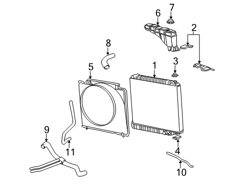 2003 Ford F-350 Super Duty Radiator & Components Diagram 1 - Thumbnail