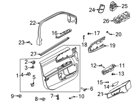 2021 Ford Bronco Sport PANEL - DOOR TRIM - LOWER Diagram for M1PZ-7823942-CC