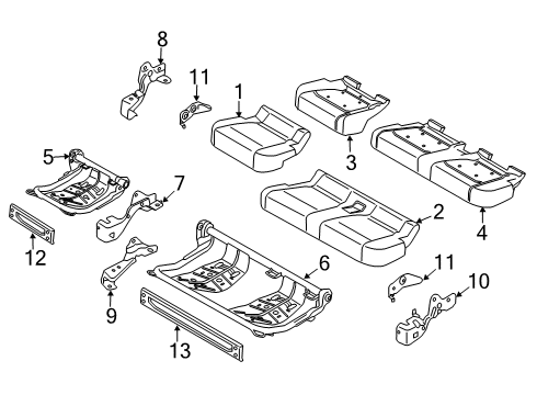 2022 Ford F-250 Super Duty Rear Seat Components Diagram