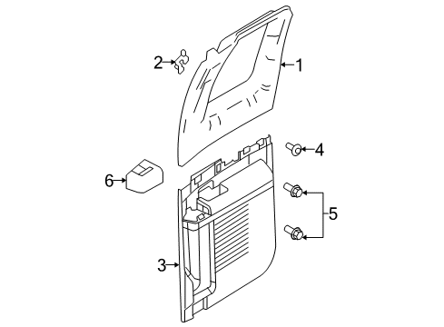 2008 Ford F-250 Super Duty Interior Trim - Rear Door Diagram 3 - Thumbnail