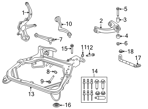 2006 Mercury Milan Front Suspension Components, Lower Control Arm, Upper Control Arm, Stabilizer Bar Diagram