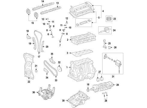 2015 Ford Taurus Service Engine Assembly Diagram for JA8Z-6006-B