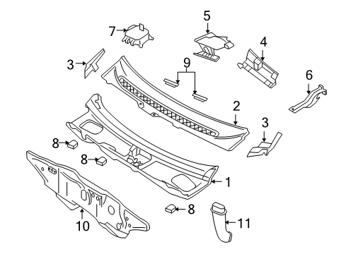 2008 Ford Taurus X Cowl Diagram