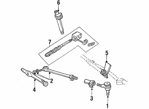 1991 Ford E-250 Econoline P/S Pump & Hoses, Steering Gear & Linkage Diagram