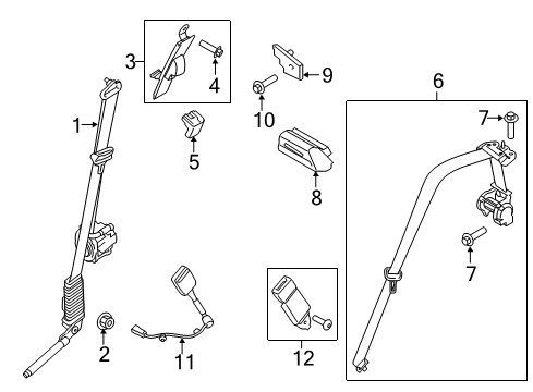 2017 Ford F-150 Pretensioner - Seat Belt Retractor Diagram for GL3Z-18611B08-AC