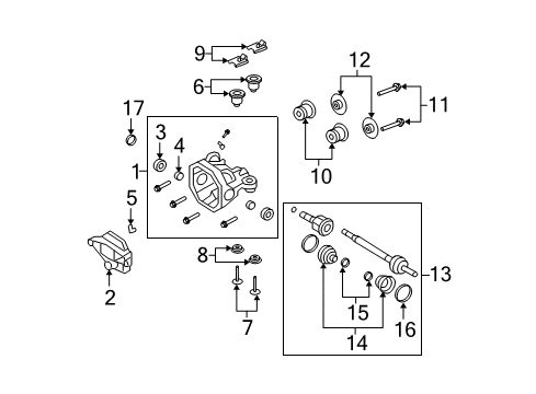 2008 Mercury Mountaineer Axle Housing - Rear Diagram