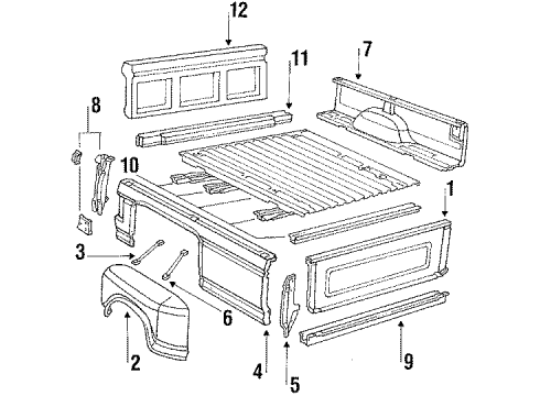 1986 Ford F-350 Pick Up Box Diagram