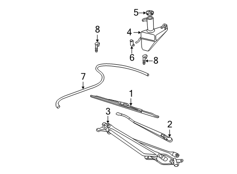 1999 Ford F-350 Super Duty Wiper & Washer Components, Electrical Diagram