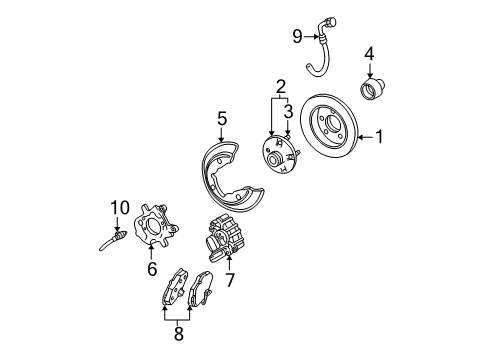 2005 Ford Taurus Kit - Brake Shoe And Lining Diagram for 2U2Z-2V200-FARM