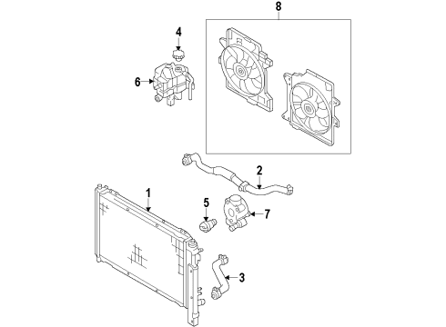 2009 Ford Escape Cooling System, Radiator, Water Pump, Cooling Fan Diagram