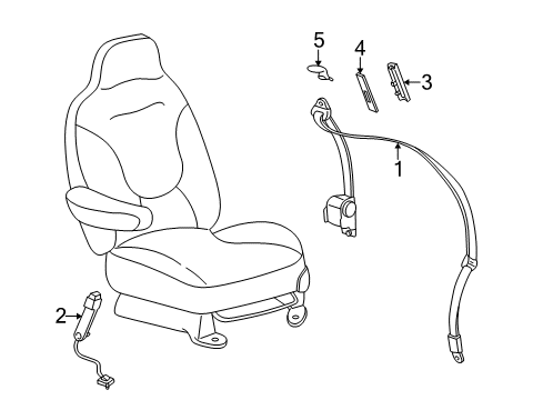 2007 Lincoln Mark LT Front Seat Belts Diagram