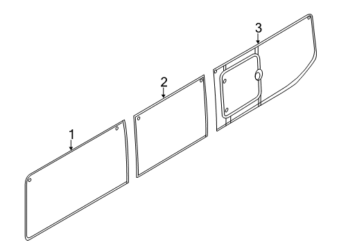 2021 Ford Transit-250 Quarter Window Glass Diagram for BK3Z-6129711-AJ