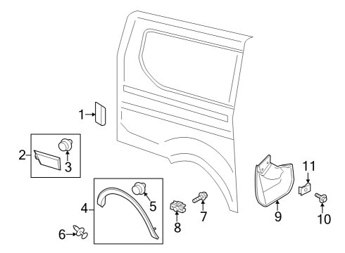 2023 Ford E-Transit Exterior Trim - Side Panel Diagram 4 - Thumbnail