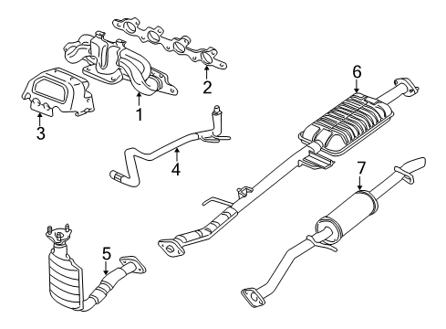 2005 Mercury Mariner Exhaust Components Diagram