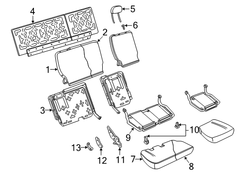 2003 Ford Explorer Sport Trac Seat Cushion Pad Diagram for 3L2Z-78632A23-AA