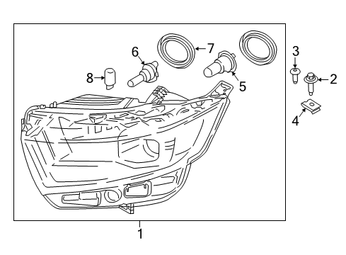 2018 Ford Edge Headlamps, Headlamp Washers/Wipers Diagram 1 - Thumbnail