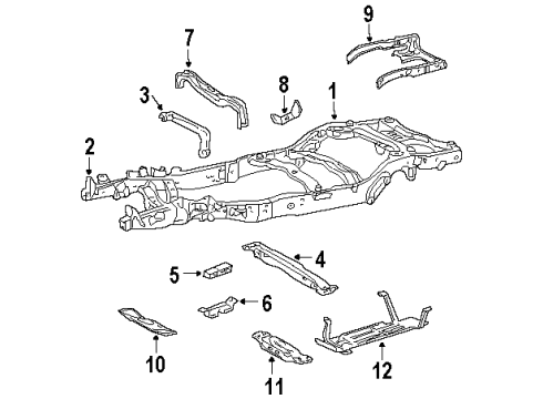 2000 Lincoln Navigator Frame & Components Diagram