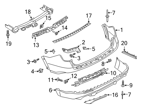 2021 Ford Explorer MOULDING - BUMPER BAR Diagram for LB5Z-17C830-AA